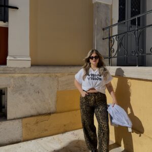 BARREL LEOPARD DENIM