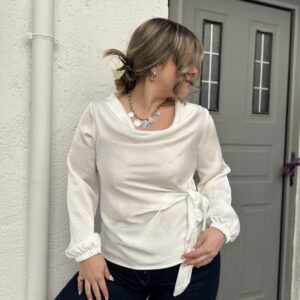 LILIUM SATIN TOP WHITE